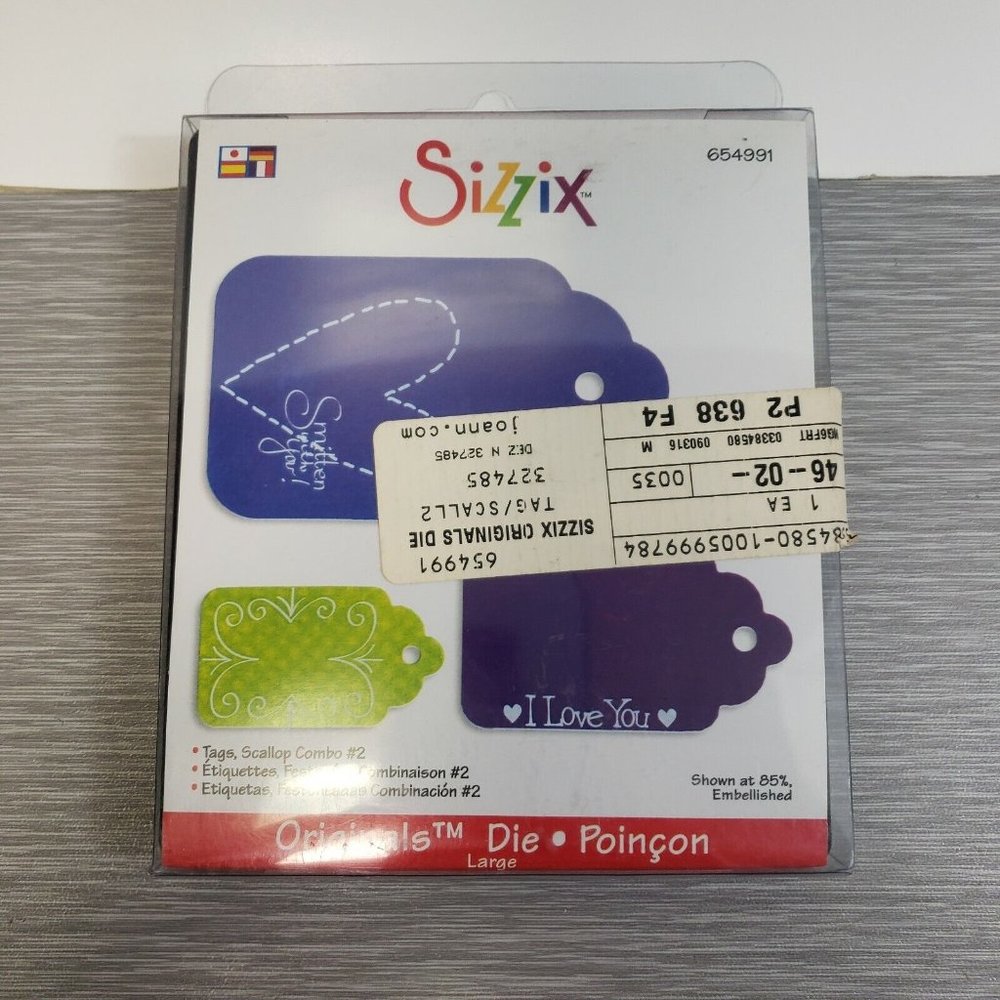 Scallop Tags‎ Combo #2 Scalloped Tag Sizzix Originals Die 654991 Ellison